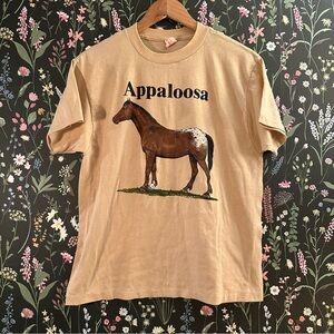 Vintage Appaloosa Horse Graphic Tee - Tan